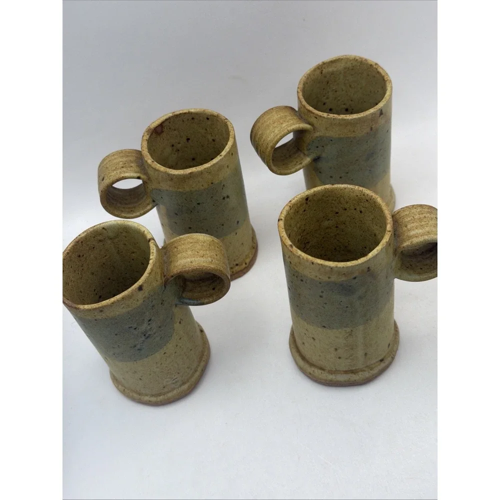 Handmade Studio Pottery Tea Set Teapot + 4 Cups Rustic Ceramic Radca Ohio
